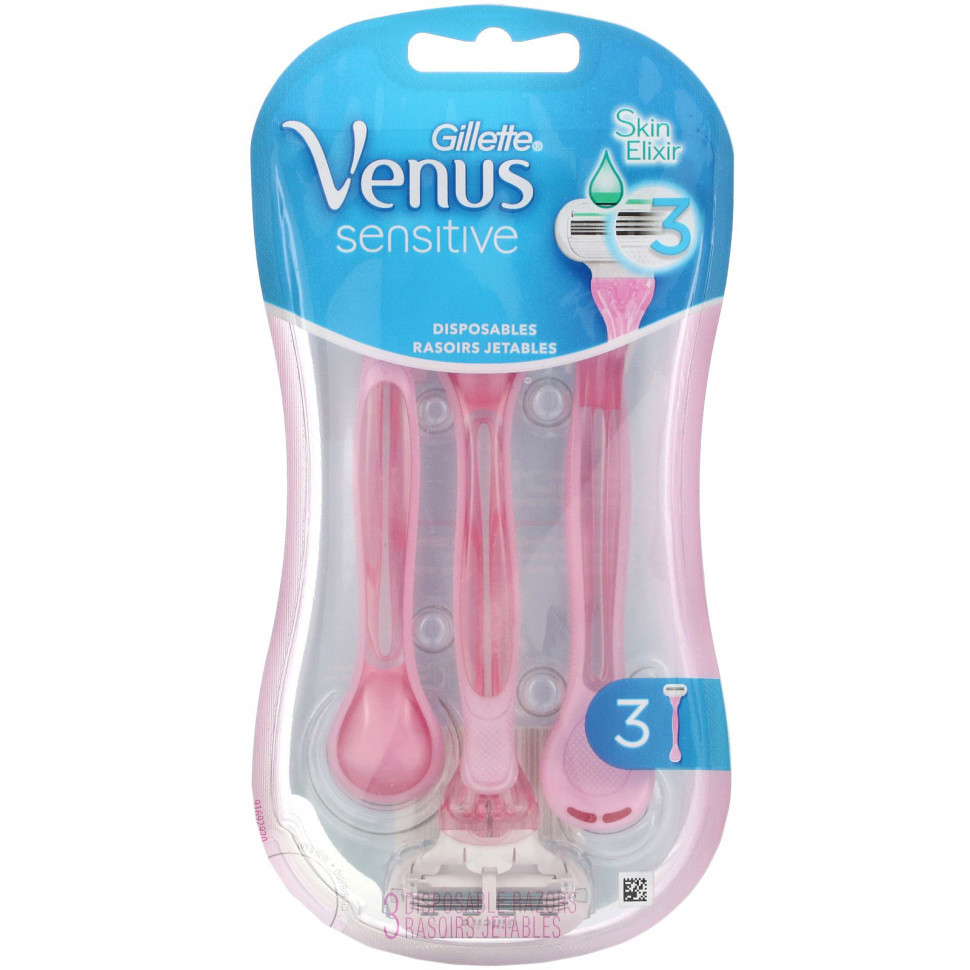 ���� ������ (Iherb) Gillette, Venus, SkinElixir, ��� �������������� ����, 3 ����������� ������, ������ �� 2340 ���