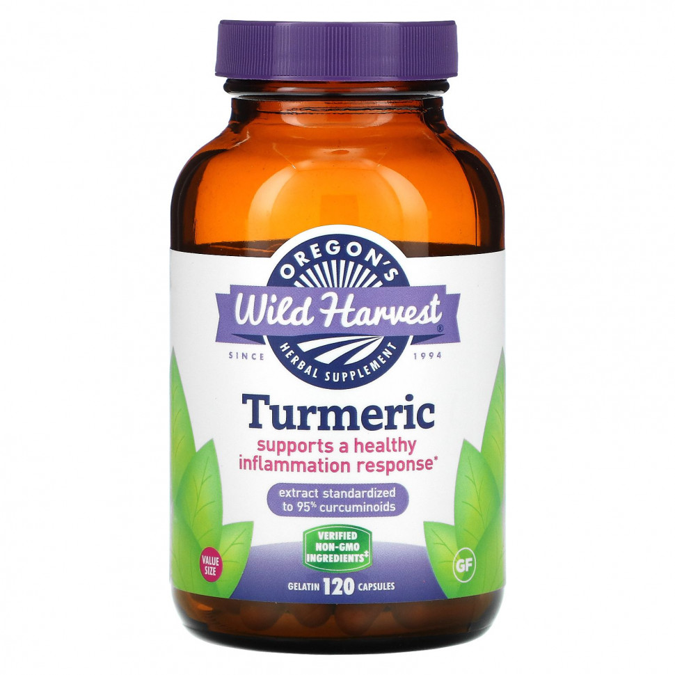   (Iherb) Oregon's Wild Harvest, Turmeric, 120 Vegetarian Capsules,   7140 