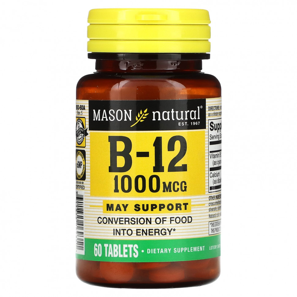   (Iherb) Mason Natural,  B12, 1000 , 60     -     , -, 