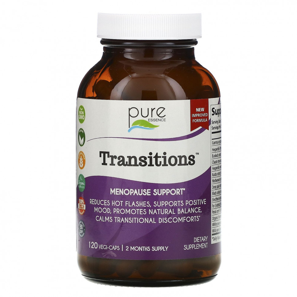 ���� ������ (Iherb) Pure Essence, Transitions, ��� ��������� ���������, 120 ������������ ������, ������ �� 9010 ���