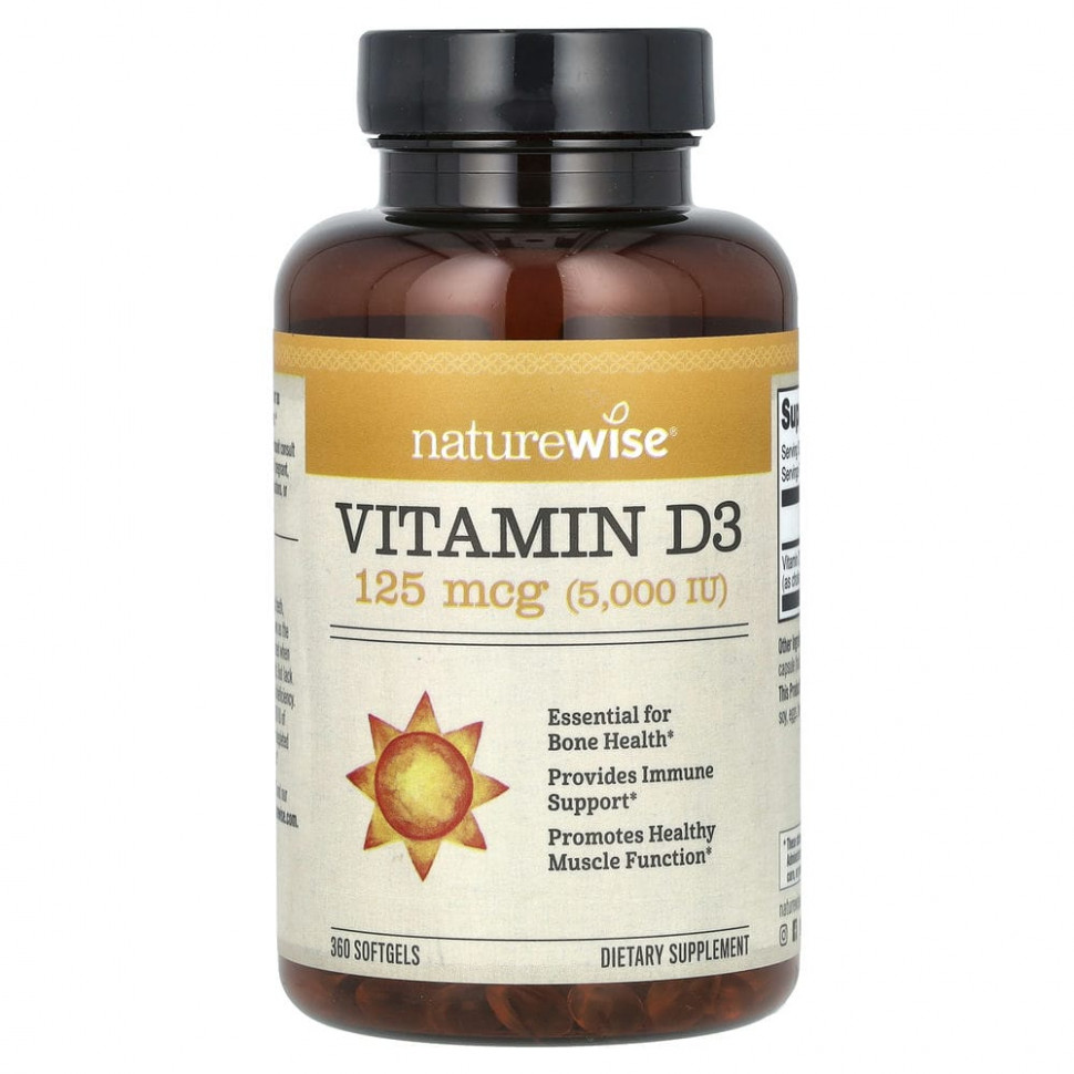   (Iherb) NatureWise,  D3, 125  (5000 ), 360     -     , -, 