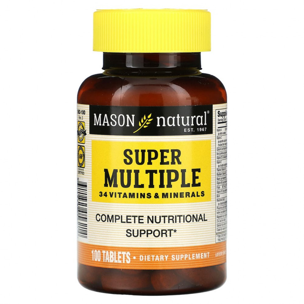 ���� ������ (Iherb) Mason Natural, Super Multiple 34 ��������� � ���������, 100 ��������, ������ �� 3270 ���
