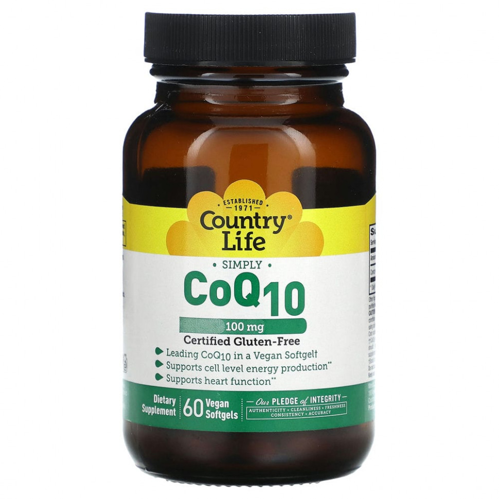���� ������ (Iherb) Country Life, Simply CoQ10, 100 ��, 60 ��������� ������, ������ �� 4350 ���
