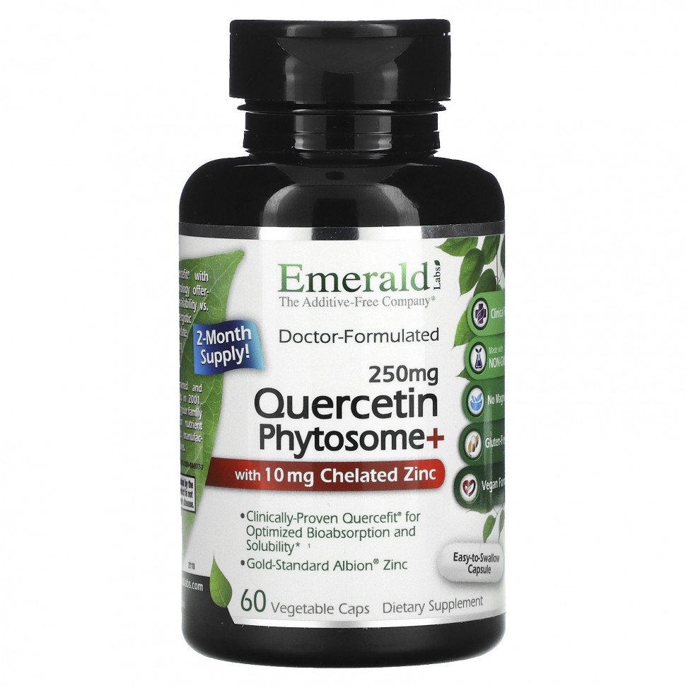   (Iherb) Emerald Laboratories, Quercetin Phytosome+, 250 mg, 60 Vegetable Caps    -     , -, 