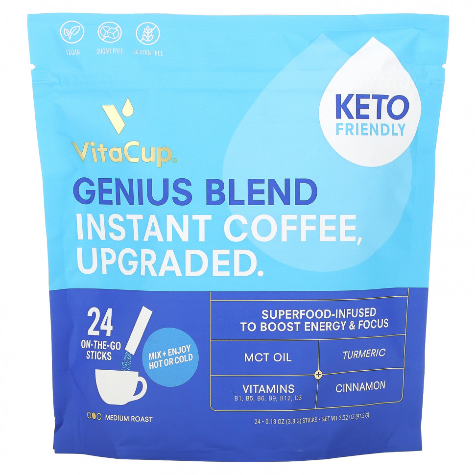   (Iherb) VitaCup, Genius Blend,  ,  , 24   ,  3,8  (0,13 )     -     , -, 