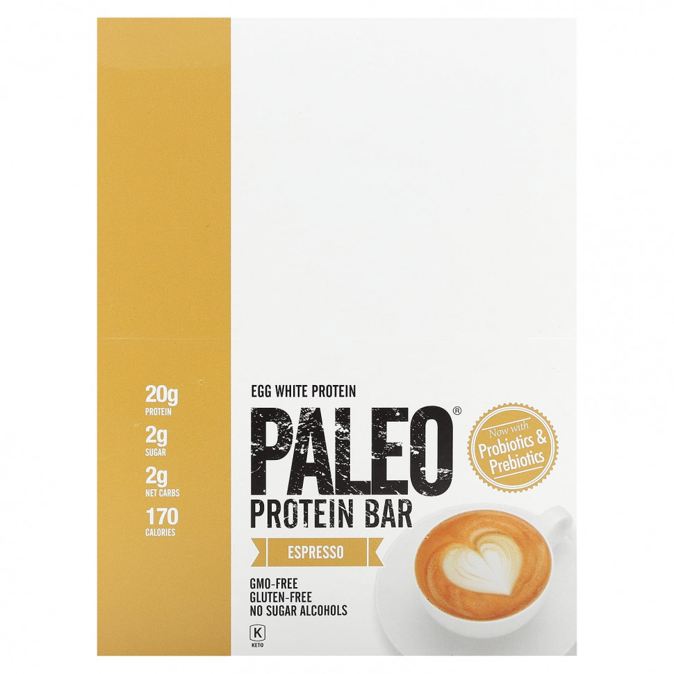 ���� ������ (Iherb) Julian Bakery, Paleo Protein Bar, Espresso, 12 ����������, �� 63,1 � (2,22 �����), ������ �� 7850 ���