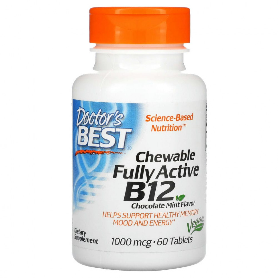���� ������ (Iherb) Doctor's Best, �������� ������� B12, ������� � ����, 1000 ���, 60 ����������� ��������, ������ �� 1340 ���