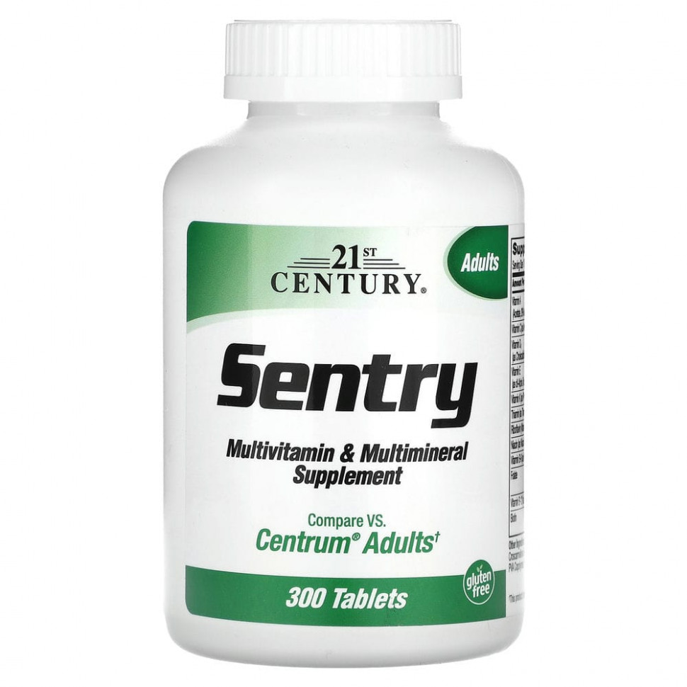 ���� ������ (Iherb) 21st Century, Sentry, ���������������� � ����������������� ������� ��� ��������, 300 ��������, ������ �� 3020 ���