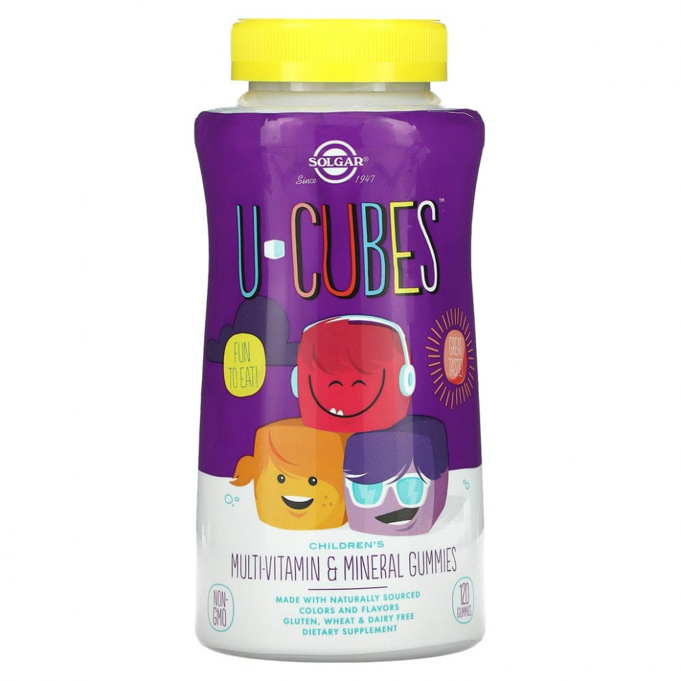 ���� ������ (Iherb) Solgar, U-Cubes, ����������� ������� ��� ����� � ���������������� � ���������������, ����� � ��������, 120 ��., ������ �� 2990 ���