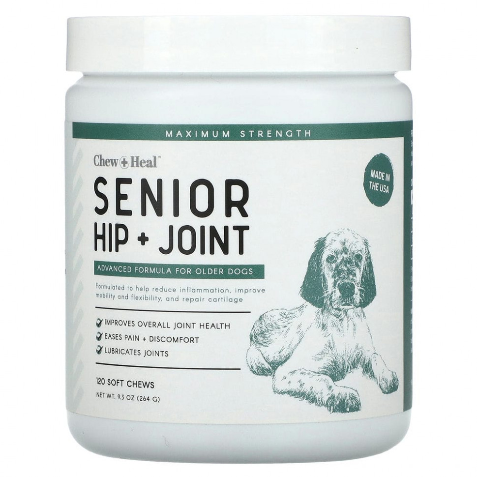 ���� ������ (Iherb) Chew + Heal, Senior Hip + Joint, ���������� ������� ��� ����� �������� ��������, 120 ����������� ��������, 264 � (9,3 �����), ������ �� 4660 ���