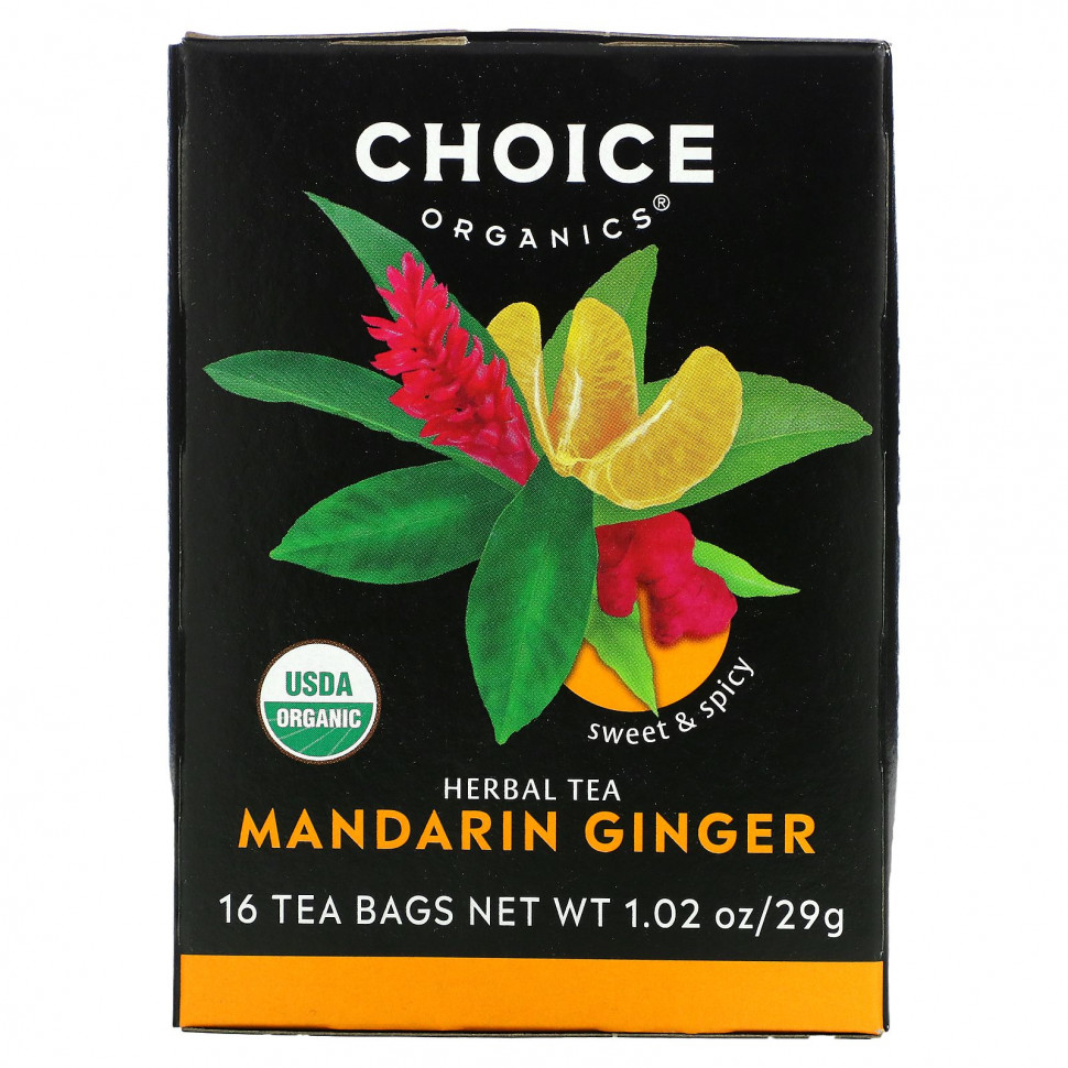 ���� ������ (Iherb) Choice Organic Teas, Herbal Tea, �������� � ������, ��� �������, 16 ������ ���������, 29 � (1,02 �����), ������ �� 930 ���