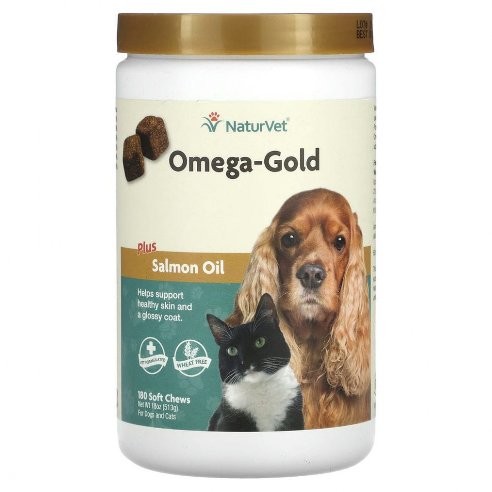 ���� ������ (Iherb) NaturVet, Omega-Gold � ����� ������, ������� ��� ����� � �����, ��������� ��������� ���� � ������, 180 ������ ����������� ��������, ������ �� 4430 ���