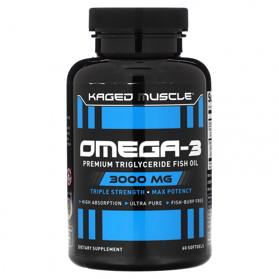���� ������ (Iherb) Kaged, �����-3, ������������ � ����� ��� ������������ ��������, 1500 ��, 60 ������ ��������, ������ �� 5050 ���
