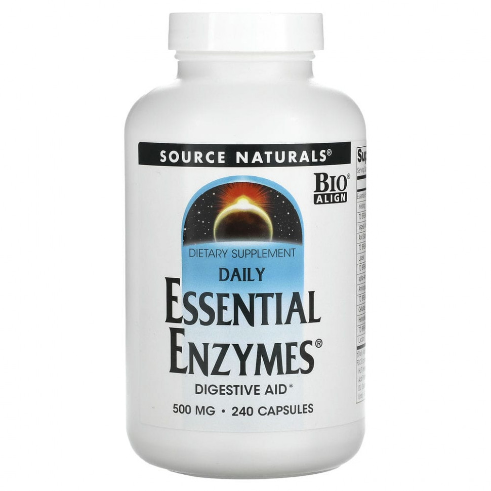 ���� ������ (Iherb) Source Naturals, Daily Essential Enzymes, ������� � ������������ ���������� ��� ����������� �������������, 500 ��, 240 ������, ������ �� 5060 ���