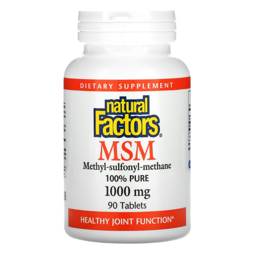   (Iherb) Natural Factors, MSM, Methyl-Sulfonyl-Methane, 1,000 mg, 90 Tablets    -     , -, 