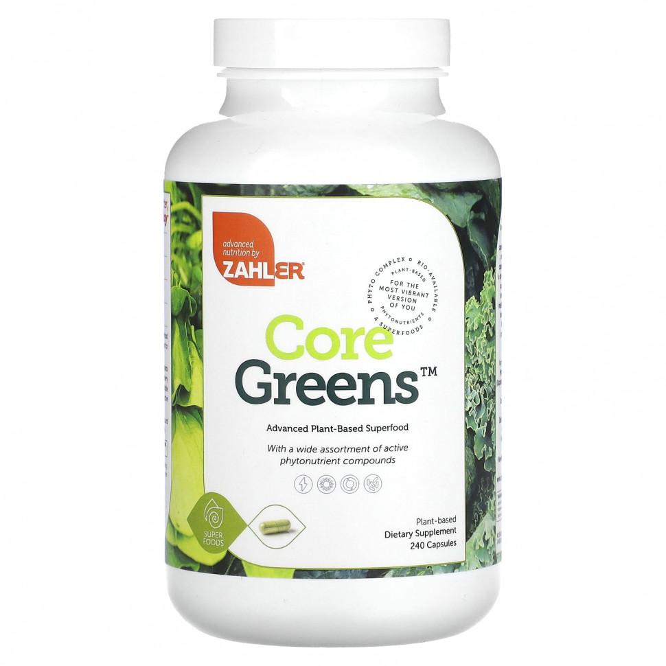 ���� ������ (Iherb) Zahler, Core Greens, ���������� �������� �� ������������ ������, 240 ������, ������ �� 5890 ���