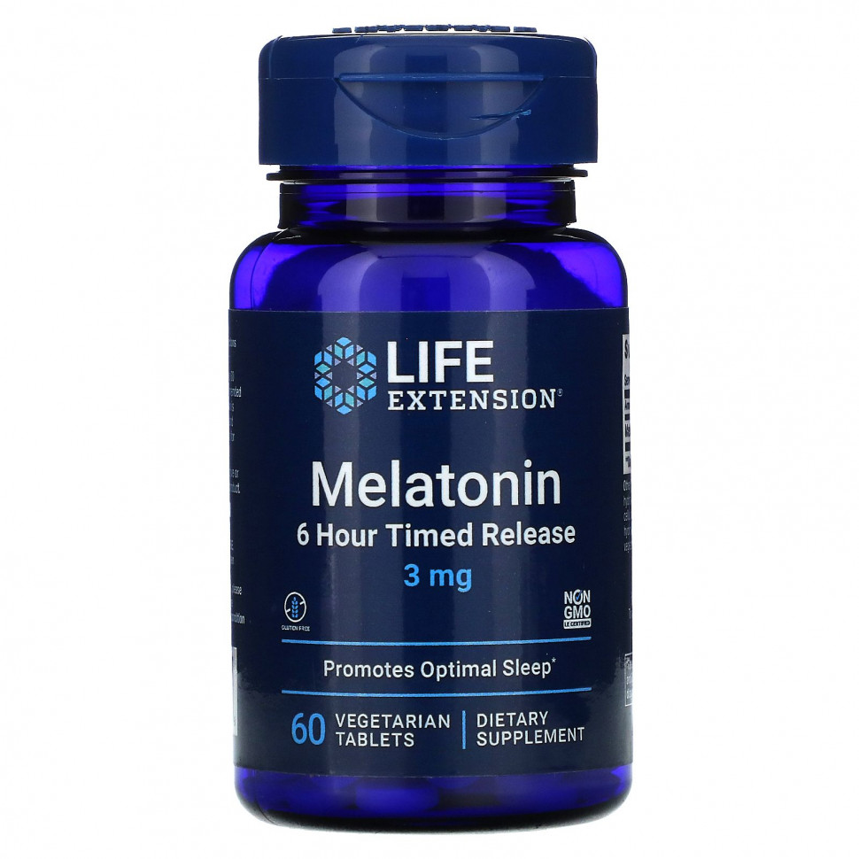 ���� ������ (Iherb) Life Extension, ���������, ������������� ����� 6 �����, 3 ��, 60 �������������� ��������, ������ �� 1700 ���