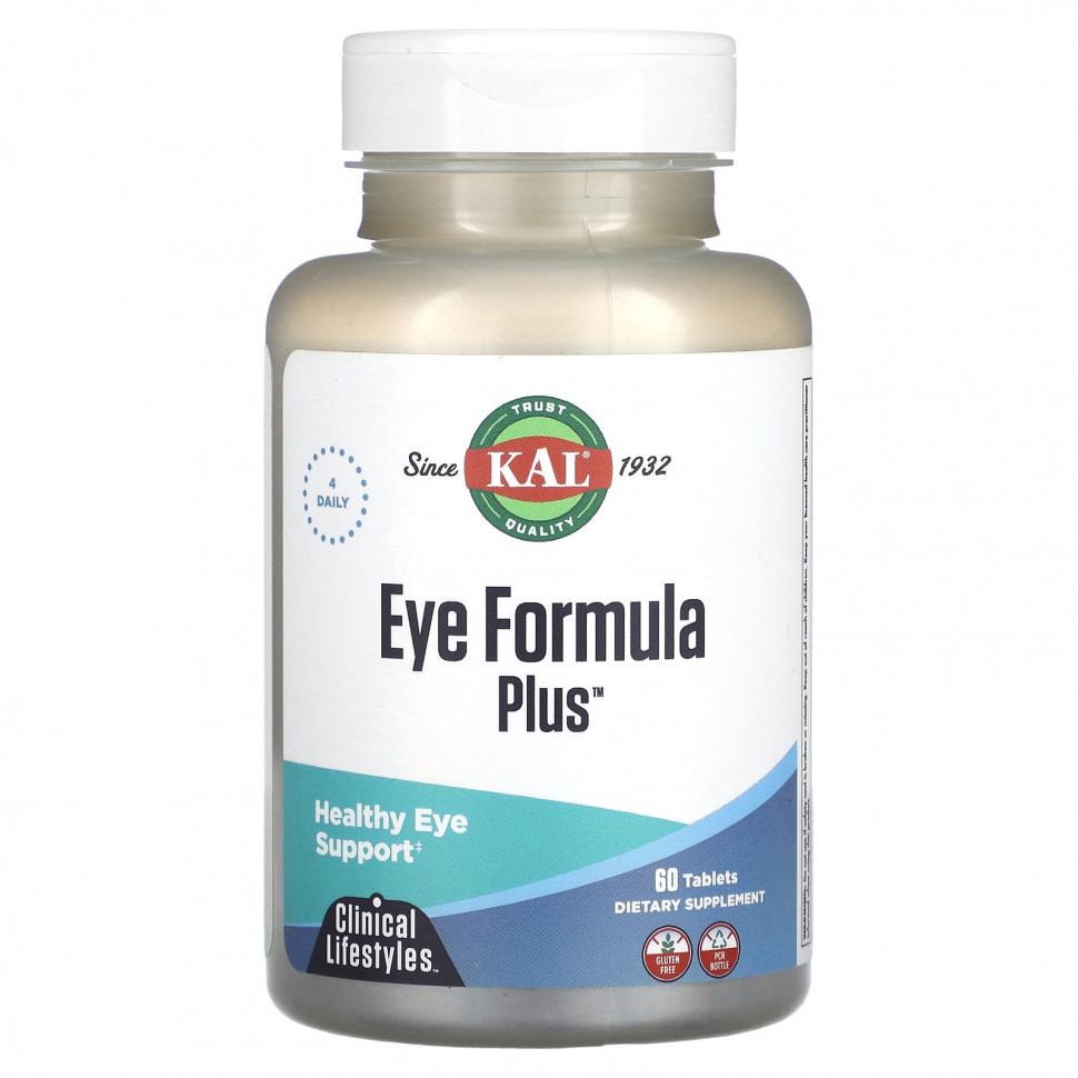 ���� ������ (Iherb) KAL, Eye Formula Plus, ��������� �������� ����, 60 ��������, ������ �� 2940 ���
