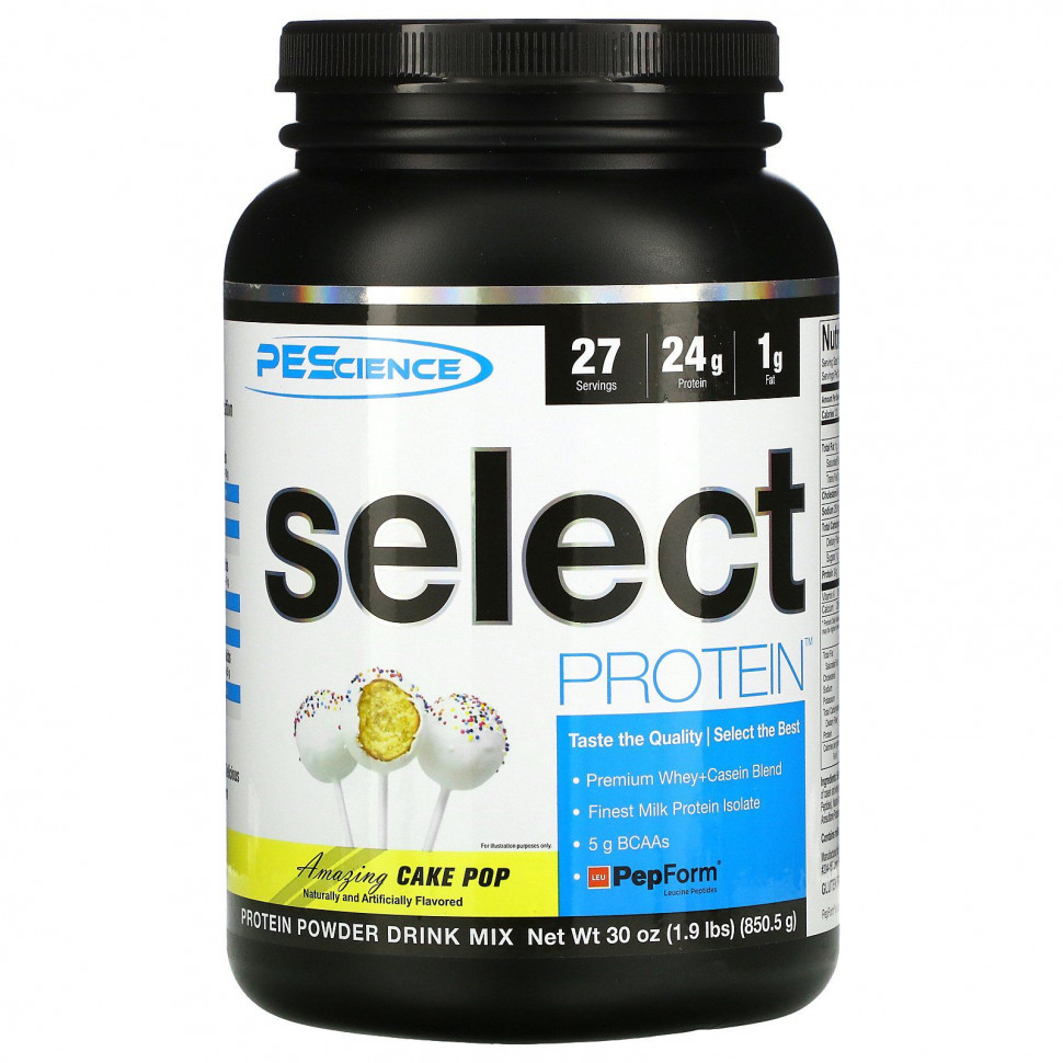 ���� ������ (Iherb) PEScience, Select Protein, Amazing Cake Pop, 850,5 � (1,9 �����), ������ �� 7540 ���