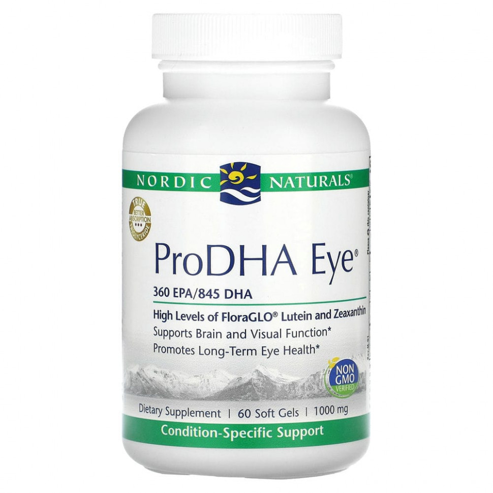   (Iherb) Nordic Naturals, ProDHA Eye, 1,000 mg, 60 Soft Gels    -     , -, 