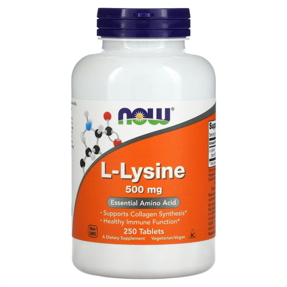 ���� ������ (Iherb) NOW Foods, L-�����, 500 ��, 250 ��������, ������ �� 1930 ���