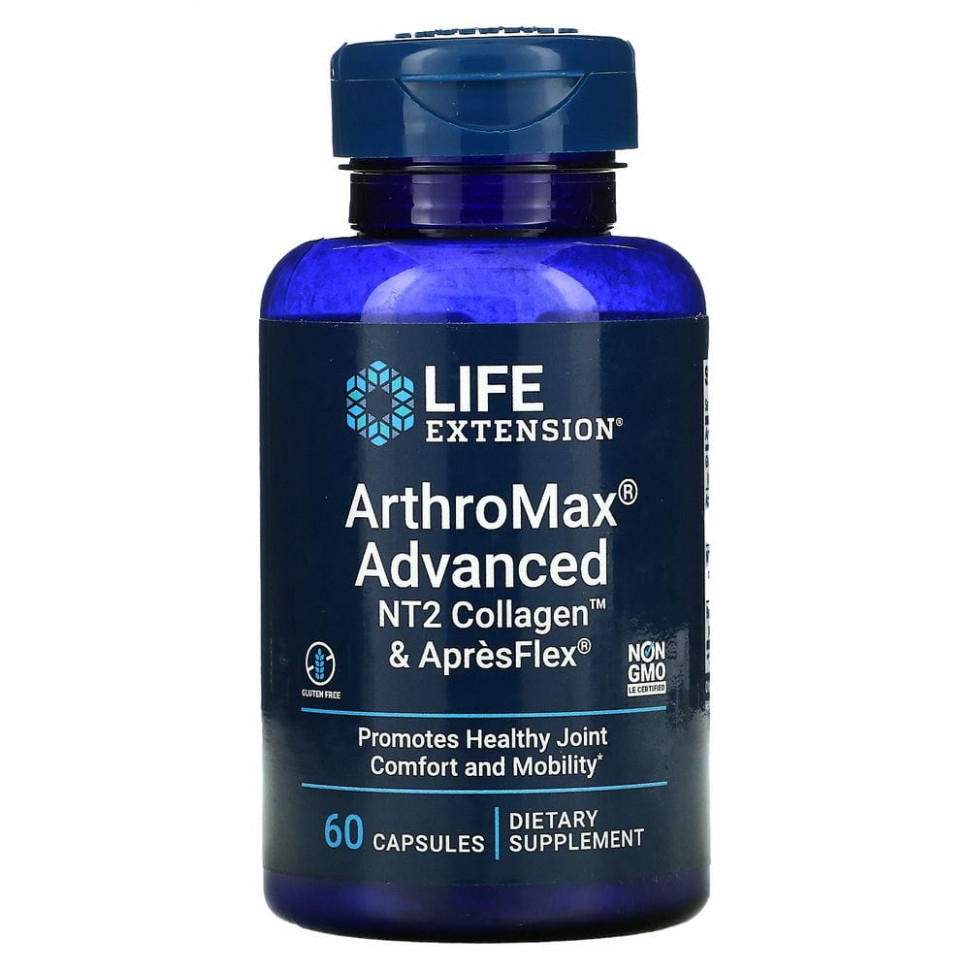 ���� ������ (Iherb) Life Extension, ArthroMax Advanced, ������������������� ������, NT2 Collagen � ApresFlex, 60 ������, ������ �� 3840 ���