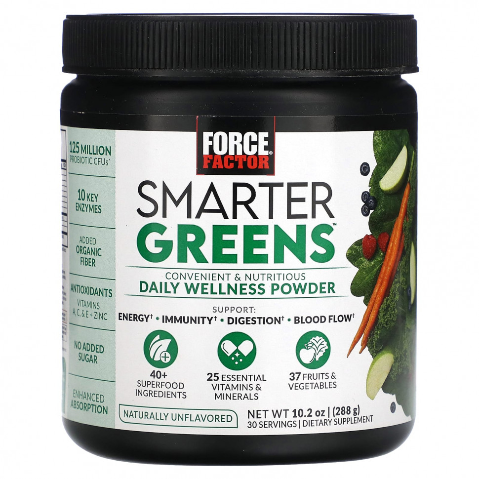 ���� ������ (Iherb) Force Factor, Smarter Greens, ���������� ��������������� �������, ��� �������, 288 � (10,2 �����), ������ �� 4490 ���