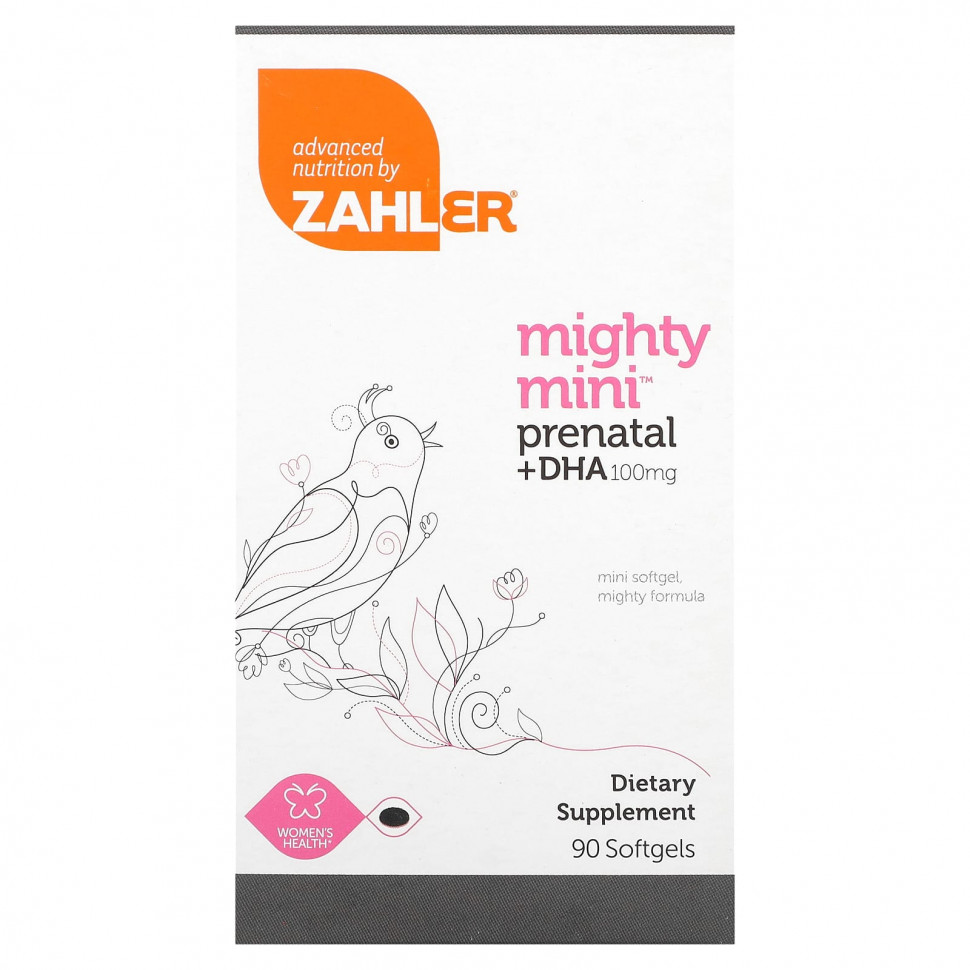   (Iherb) Zahler, Mighty Mini Prenatal + DHA, 100 , 90      -     , -, 