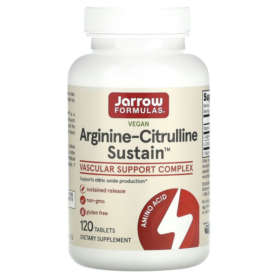 ���� ������ (Iherb) Jarrow Formulas, Arginine-Citrulline Sustain, ������� � ���������, 120 ��������, ������ �� 4970 ���