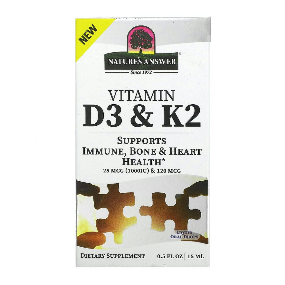   (Iherb) Nature's Answer,  D3  K2, 25  (1000 )  120 , 0,5  (120 . )    -     , -, 