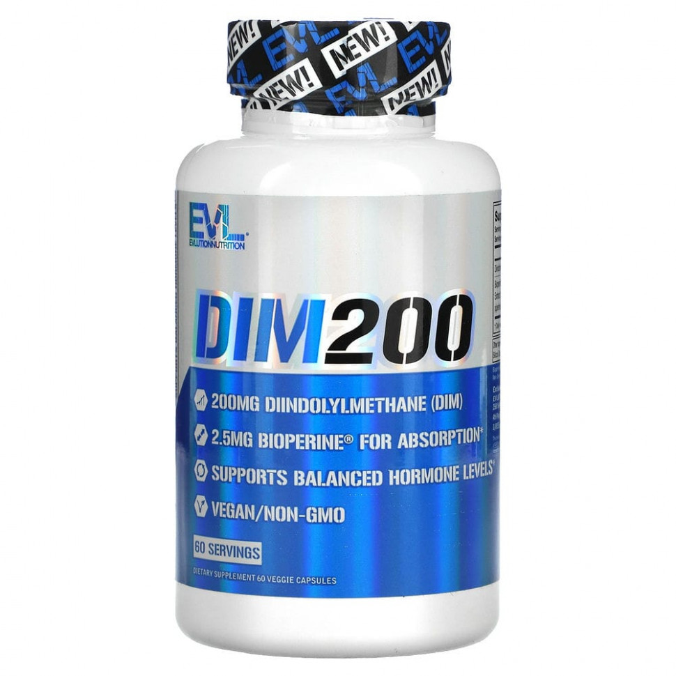   (Iherb) EVLution Nutrition, DIM 200, 200 mg, 60 Veggie Capsules    -     , -, 