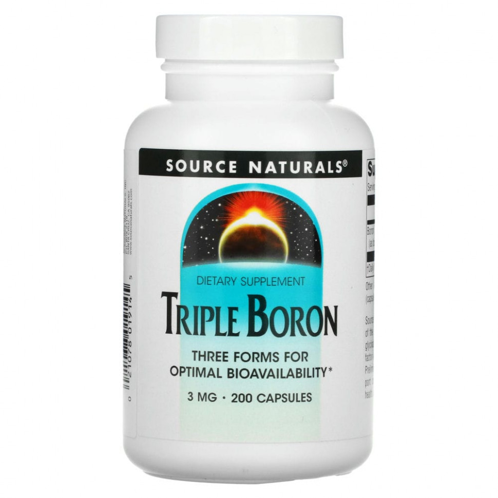   (Iherb) Source Naturals, Triple Boron, 3 , 200     -     , -, 