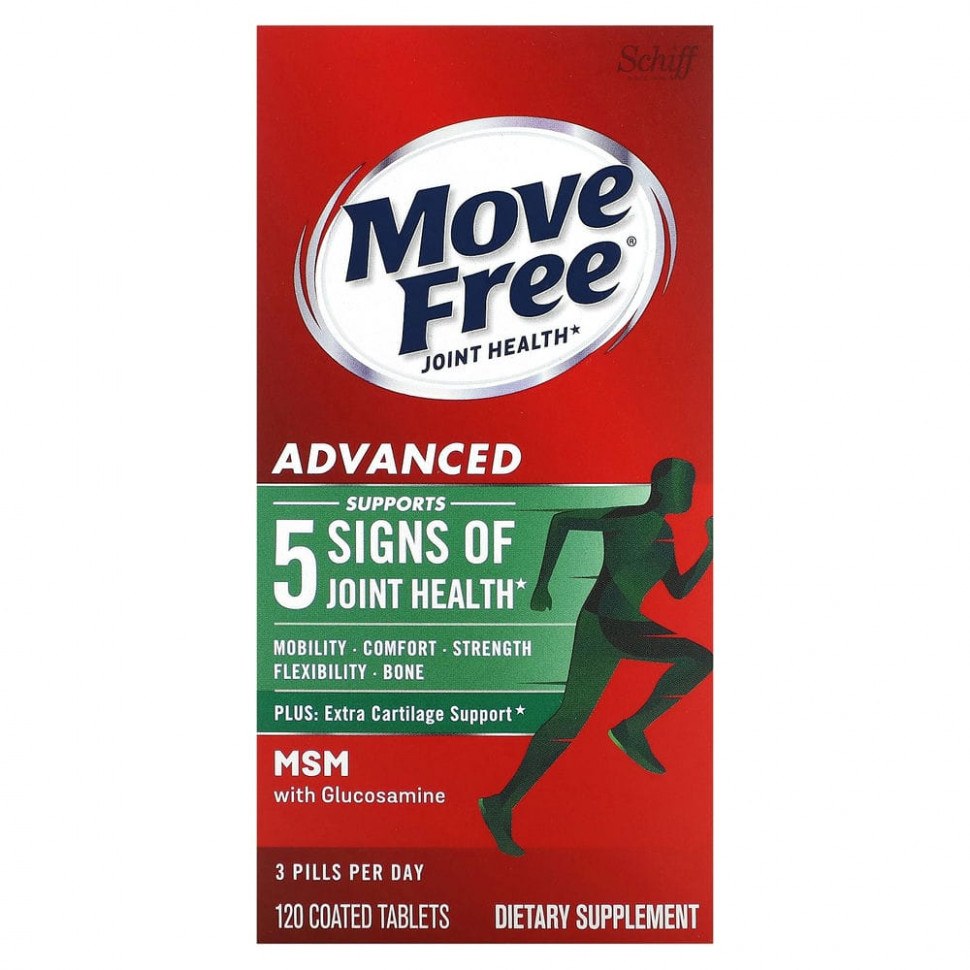���� ������ (Iherb) Schiff, Move Free, Advanced, ������� ��� �������� �������� � ������������, ������������ � ���, 120 ��������, �������� ���������, ������ �� 5850 ���