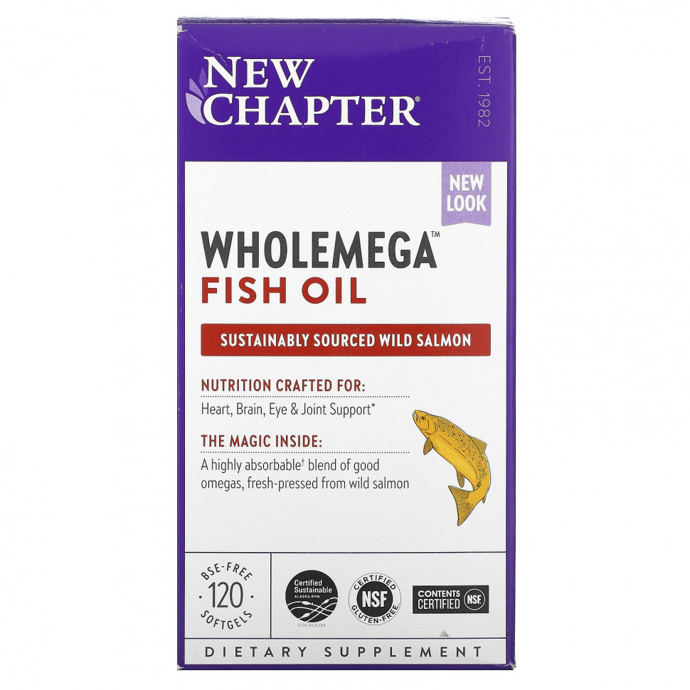 ���� ������ (Iherb) New Chapter, Wholemega, ����� ���, 120 ������ ��������, ������ �� 8020 ���