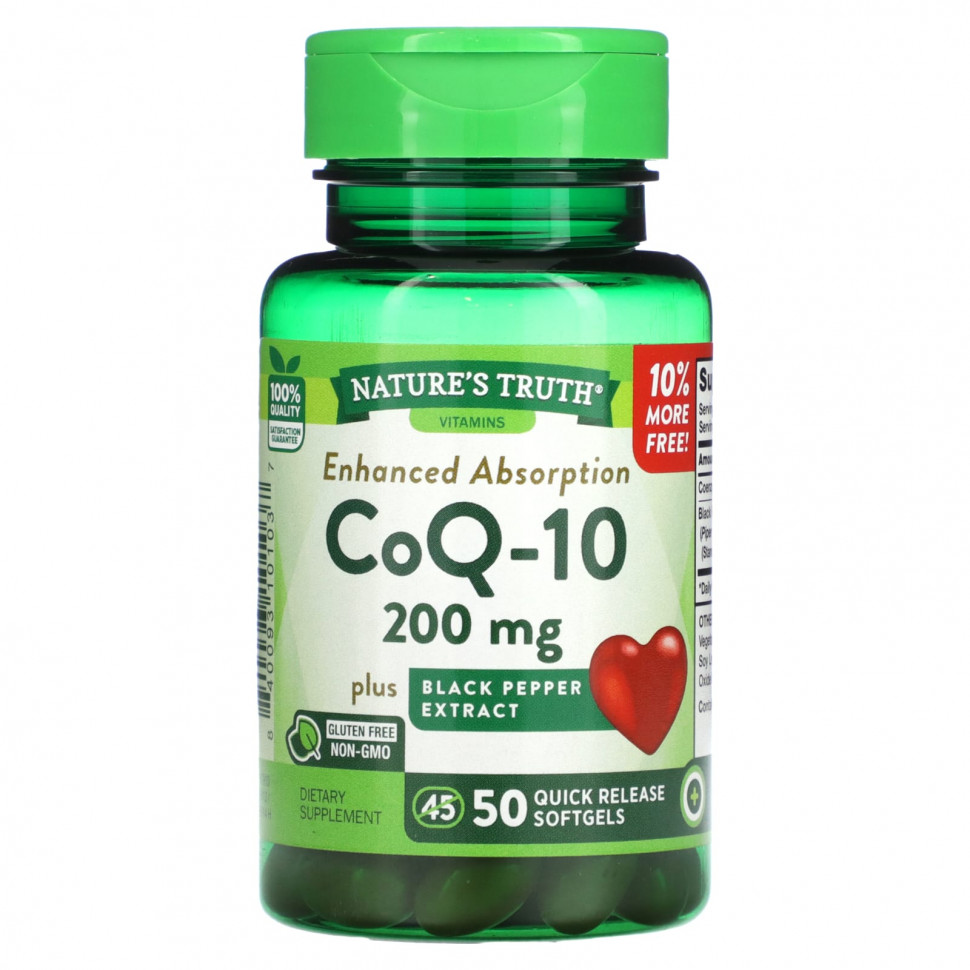   (Iherb) Nature's Truth, Enhanced Absorbs, CoQ-10, 200 , 50        -     , -, 