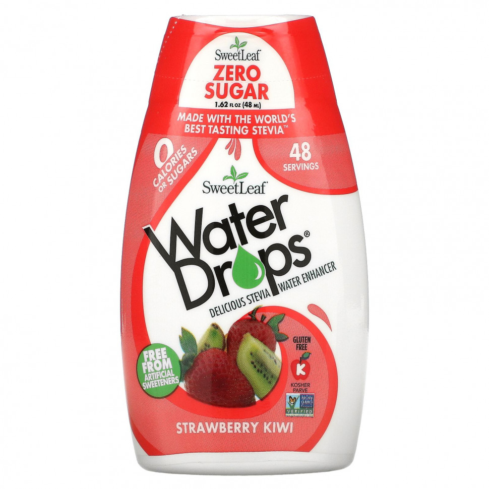 ���� ������ (Iherb) Wisdom Natural, SweetLeaf, Water Drops, ��������� ����� �� �������, ��������-����, 1,62 �. ���. (48 ��), ������ �� 1070 ���