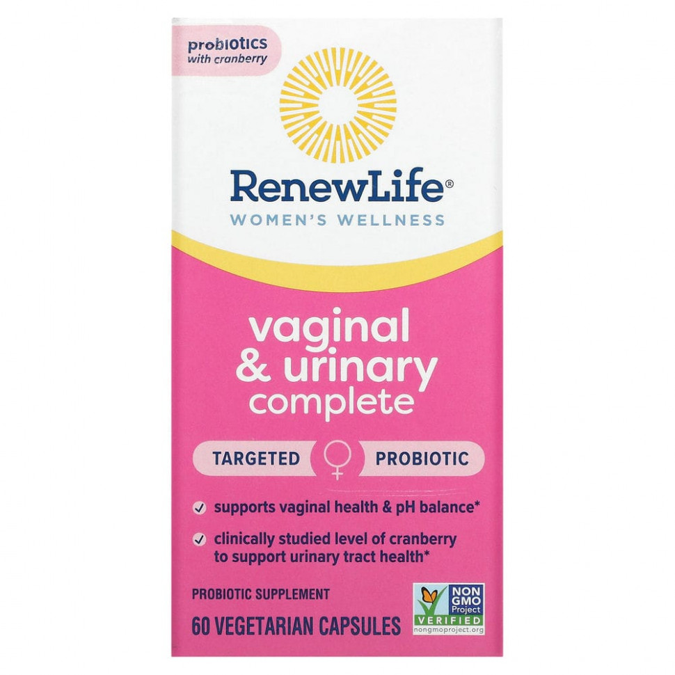   (Iherb) Renew Life, Women's Wellness, Vaginal & Urinary Complete, 60 Vegetarian Capsules    -     , -, 