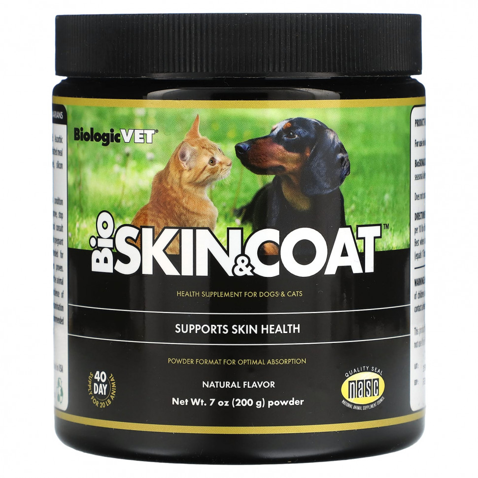 ���� ������ (Iherb) Flora, BiologicVet, Bio Skin & Coat, ��� ����� � �����, �����������, 200 � (7 �����), ������ �� 4990 ���