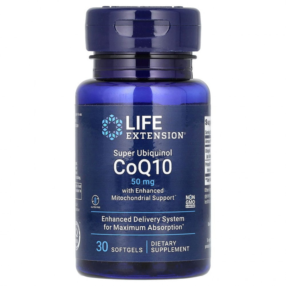 ���� ������ (Iherb) Life Extension, ������������� ������� Q10 � ���������� ���������� �����������, 50 ��, 30 ������, ������ �� 2640 ���