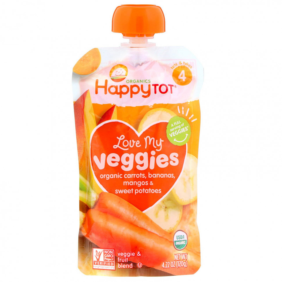���� ������ (Iherb) Happy Family Organics, Organics Happy Tot, �������� �����, ������������ ���� �� �������, �������, ����� � ������, 120 �, ������ �� 540 ���