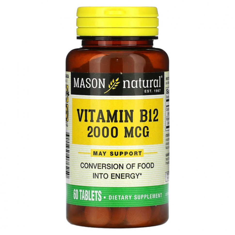 ���� ������ (Iherb) Mason Natural, ������� B12, 2000 ���, 60 ��������, ������ �� 1740 ���