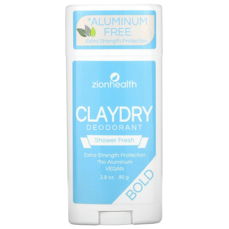   (Iherb) Zion Health, Bold, ClayDry Deodorant, Shower Fresh, 2,8  (80 )    -     , -, 