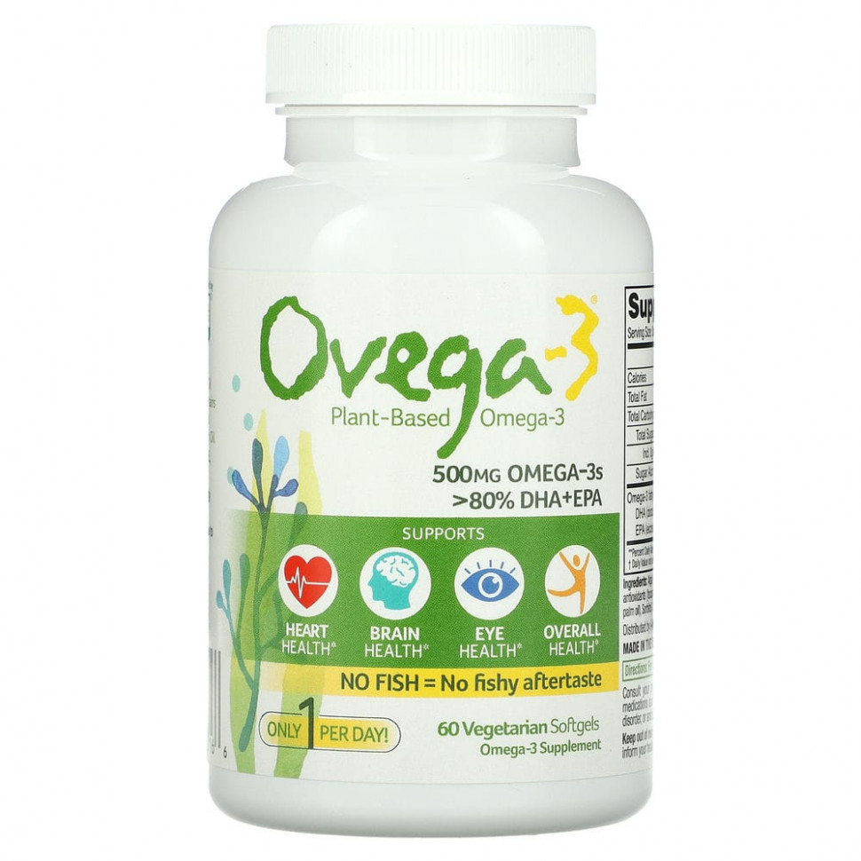   (Iherb) Ovega-3,  -3 ,  + , 500 , 60       -     , -, 