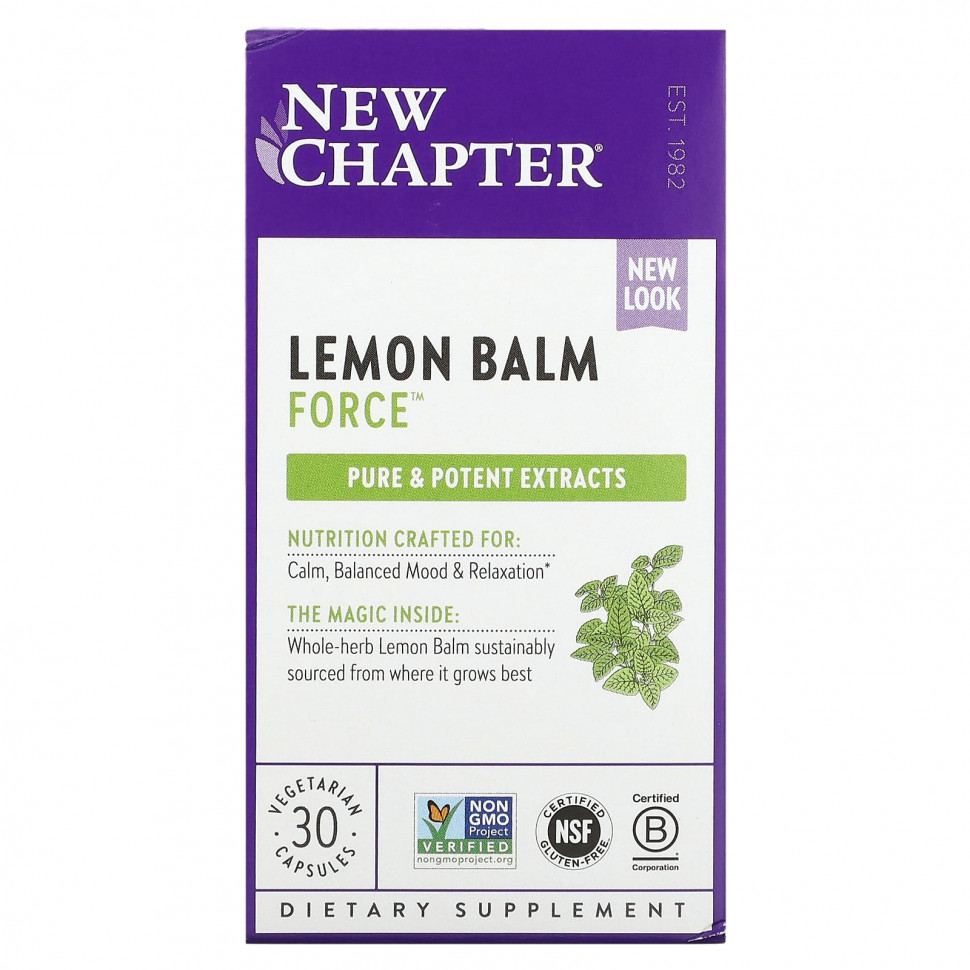 ���� ������ (Iherb) New Chapter, Lemon Balm Force, 30 �������������� ������, ������ �� 4850 ���