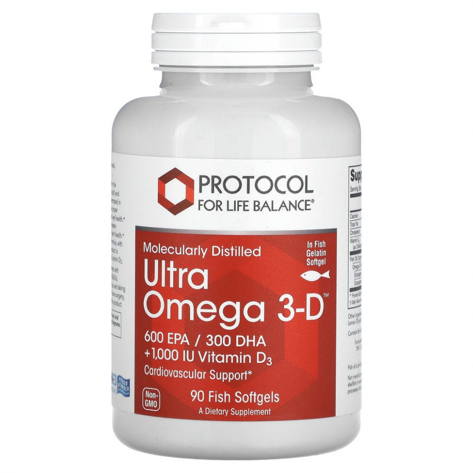   (Iherb) Protocol for Life Balance, Ultra Omega 3-D, 90      -     , -, 