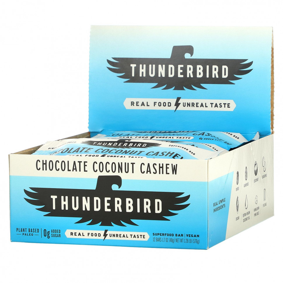 ���� ������ (Iherb) Thunderbird, Superfood Bar, �������, ����� � �����, 12 ����������, 48 � (1,7 �����), ������ �� 5960 ���