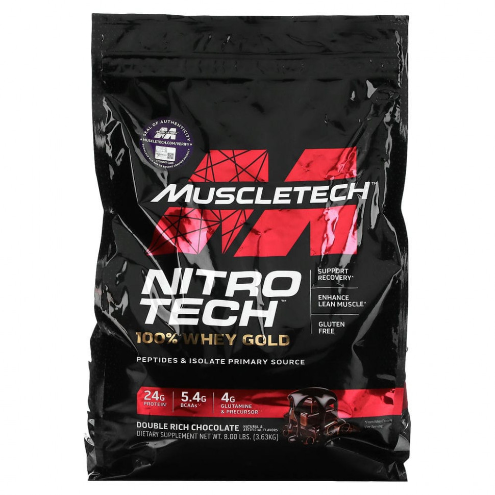 ���� ������ (Iherb) Muscletech, Nitro Tech, 100% Whey Gold, ������������ ����� � �������, ������� �������, 3,63 �� (8 ������), ������ �� 23120 ���