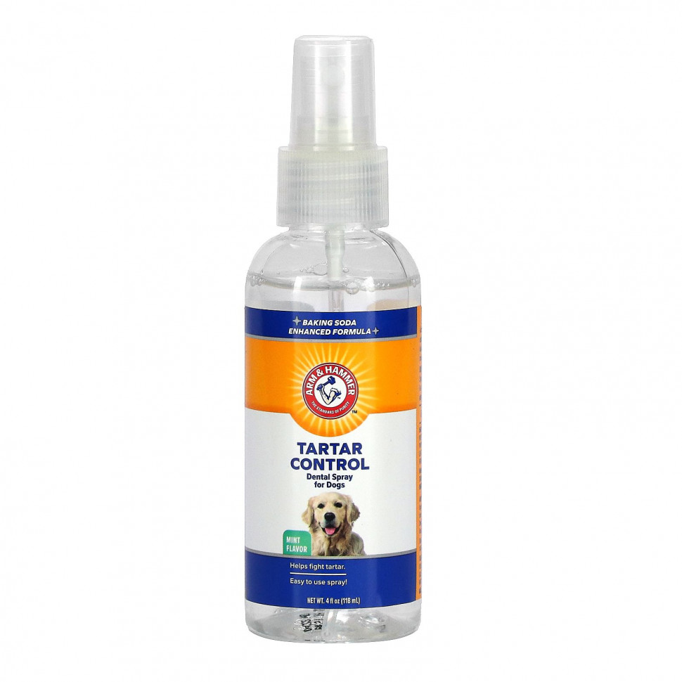   (Iherb) Arm & Hammer, Tartar Control, Dental Spray For Dogs, Mint, 4 fl oz (118 ml)    -     , -, 