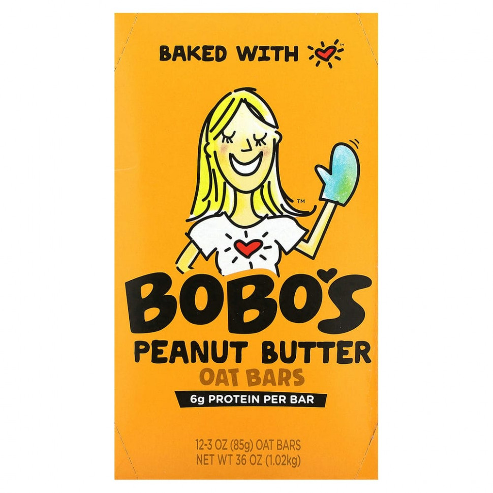 ���� ������ (Iherb) Bobo's Oat Bars, ������� ��������� � ���������� ������, 12 ����������, �� 85 � (3 �����), ������ �� 6660 ���