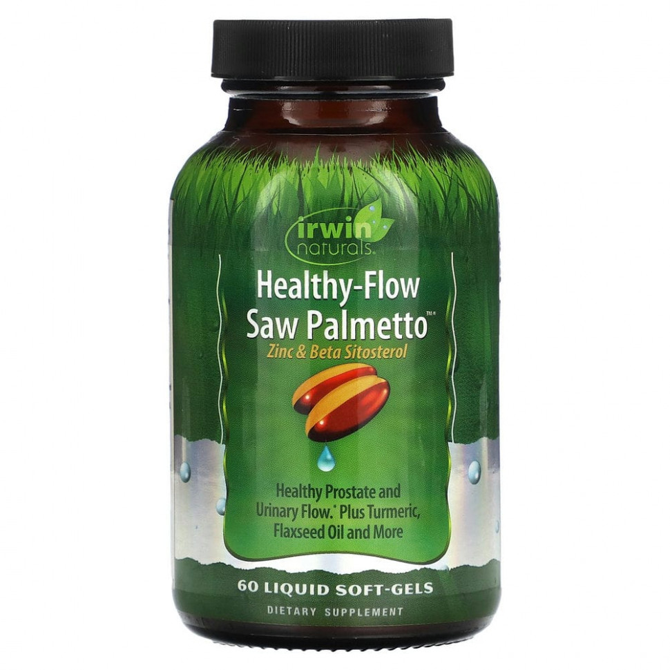   (Iherb) Irwin Naturals, Healthy Flow Saw Palmetto, 60 Liquid Soft-Gels    -     , -, 